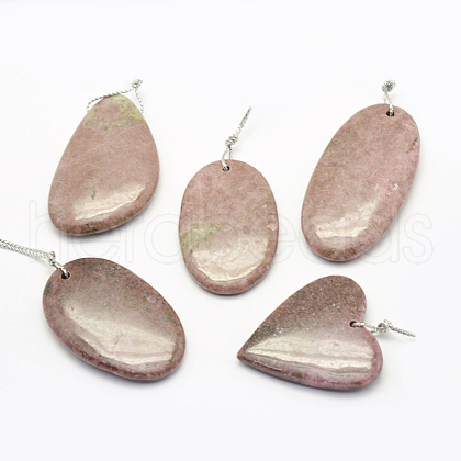 Natural Rhodonite Pendants G-G694-B-13-1