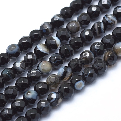 Natural Agate Beads G-J371-08-6mm-1