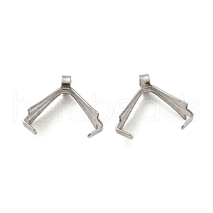 Non-Tarnish 316 Surgical Stainless Steel Pendant Pinch Bails STAS-Q310-03P-1