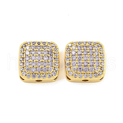 Brass Micro Pave Cubic Zirconia Multi-Strand Links KK-B096-16G-01-1