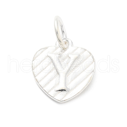 925 Sterling Silver Heart with Capital Letter Charms STER-S009-13Y-S-1
