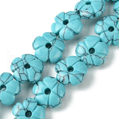 Dyed Synthetic Turquoise Beads Strands G-H023-B09-01-1