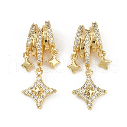 Brass Micro Pave Cubic Zirconia Pendants KK-C093-23G-1