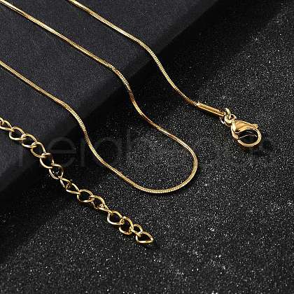 0.9MM 304 Stainless Steel Snake Chain Necklaces for Women Men STAS-V011-04A-G-1