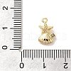 Marine Animal Theme Golden Brass Micro Pave Clear Cubic Zirconia Pendants KK-U031-01G-03-3