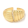 Brass Micro Pave Cubic Zirconia Wide Open Cuff Rings RJEW-U008-12G-2