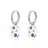 Stainless Steel Rectangle Earrings with Rhinestone for Women UO8786-2-1