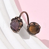 Natural Amethyst & Tiger Eye Rings RJEW-B122-04R-04-3