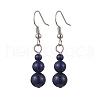 3 Pairs 3 Styles Natural Lapis Lazuli & Aquamarine & White Jade EJEW-JE06133-4