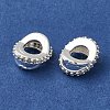 Rack Plating Brass Pave Clear Cubic Zirconia European Beads KK-M285-24S-2