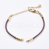 Braided Cotton Cord Bracelet Making MAK-I006-06G-1