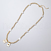 Brass & Imitation Pearl Faith Pendant Necklaces YX9941-2-2