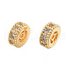 Brass Pave Clear Cubic Zirconia Beads KK-N259-33-1