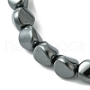 Electroplated Synthetic Non-Magnetic Hematite Twist Beaded Stretch Bracelets for Women Men G-H021-01-2