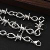 304 Stainless Steel Barb Wire Link Chain Necklaces for Women Men NJEW-A043-04P-3