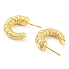 Rack Plating Brass Cubic Zirconia Horn Stud Earrings EJEW-K245-31G-2