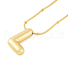 Ion Plating(IP) Initial Letter 304 Stainless Steel Pendant Necklaces NJEW-R265-05G-L-1