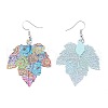 Spray Painted Stainless Steel Maple Leaf Dangle Earrings EJEW-I256-14P-2