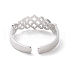 Non-Tarnish 304 Stainless Steel Sailor's Knot Open Cuff Ring RJEW-P037-04P-3