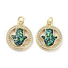Brass Micro Pave Clear Cubic Zirconia Pendants KK-L213-039G-01-1