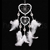 Heart Woven Web/Net with Feather Wall Hanging Decorations PW-WG99519-01-1