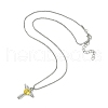 Cubic Zirconia Fairy with Heart Pendant Necklace with Box Chains NJEW-C004-01B-2