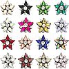 CHGCRAFT 16Pcs 16 Colors Star Cloth Patches PATC-CA0001-03-1