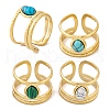 Ion Plating(IP) Teardrop 304 Stainless Steel Open Cuff Rings RJEW-G314-05G-1