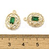 Brass Micro Pave Clear Cubic Zirconia Pendants KK-Z073-25G-3