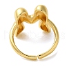 Initials Brass Open Cuff Ring for Women RJEW-N046-02M-G-3