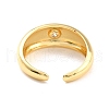 Clear Cubic Zirconia Sun Open Cuff Ring for Women RJEW-C018-14G-3