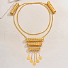 Luxurious Middle Eastern Style Brass & Iron Flower Tassel Backpack Body Chains for Women KS9378-3