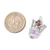 Acrylic Beads with Glass Beads Pendants PALLOY-MZ00698-2