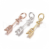 Brass Micro Pave Cubic Zirconia Pendants ZIRC-F111-14-1