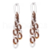 Acrylic Curb Chain Tassel Dangle Stud Earrings for Women EJEW-JE04767-5