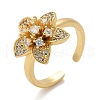 Brass Micro Pave Clear Cubic Zirconia Finger Rings RJEW-C120-29A-G-4