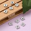 Brass Rhinestone Spacer Beads X-RSB072-02S-4