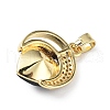 Real 18K Gold Plated Rack Plating Brass Micro Pave Clear Cubic Zirconia Pendants KK-C015-20G-09-3