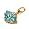 304 Stainless Steel Enamel Pendants STAS-M110-06G-3