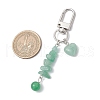 Heart Round Natural Green Aventurine Pendant Decorations HJEW-JM03194-04-3