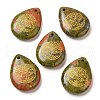 Natural Unakite Drop Pendants G-C158-01J-1