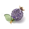 Pave Disco Ball Beads with Transparent Acrylic Charms and 304 Stainless Steel Bead Caps and Brass Ball Head pins Pendants PALLOY-TA00243-5