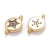 Brass Micro Pave Clear Cubic Zirconia Beads Links Connectors X-ZIRC-M114-35G-2