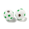 Printed Wood European Beads WOOD-G022-18E-2