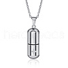 316L Stainless Steel Pill with Cross Urn Ashes Pendant Necklace with Cable Chains BOTT-PW0001-010P-1