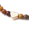 Natural Mookaite Round Beaded Stretch Bracelets for Women BJEW-JB11370-3