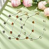 Natural Gemstone with Glass Necklace NJEW-TA00159-2