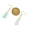 Dyed Natural Selenite Beaded Dangle Earrings for Women EJEW-JE06049-4