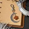 Alloy Moon & Wood Star Pendant Decorations HJEW-JM02180-02-2
