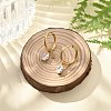 Ion Plating(IP) 304 Stainless Steel Micro Pave Cubic Zirconia Hoop Earrings STAS-R004-05G-02-2